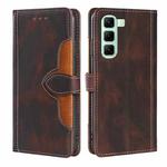 For Infinix Hot 50 5G Skin Feel Magnetic Buckle Leather Phone Case(Brown)