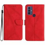 For TCL 30 SE / 30E /306/305 Stitching Embossed Leather Phone Case(Red)