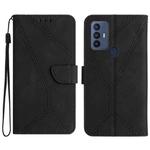 For TCL 30 SE / 30E /306/305 Stitching Embossed Leather Phone Case(Black)