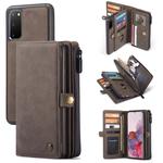 For Samsung Galaxy S20 CaseMe 018 Detachable Multi-functional Horizontal Flip Leather Case, with Card Slot & Holder & Zipper Wallet & Photo Frame(Brown)