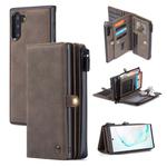 For Samsung Galaxy Note10 CaseMe 018 Detachable Multi-functional Horizontal Flip Leather Case, with Card Slot & Holder & Zipper Wallet & Photo Frame(Brown)