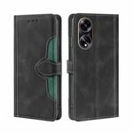 For OPPO A1 5G Skin Feel Magnetic Buckle Leather Phone Case(Black)