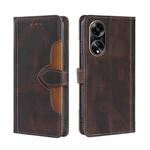 For OPPO A1 5G Skin Feel Magnetic Buckle Leather Phone Case(Brown)