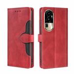 For OPPO Reno10 Pro 5G Skin Feel Magnetic Buckle Leather Phone Case(Red)