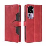 For OPPO Reno10 Pro+ 5G Skin Feel Magnetic Buckle Leather Phone Case(Red)