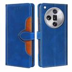 For OPPO Find X7 Ultra 5G Skin Feel Magnetic Buckle Leather Phone Case(Blue)