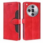 For OPPO Find X7 Ultra 5G Skin Feel Magnetic Buckle Leather Phone Case(Red)