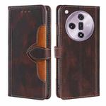 For OPPO Find X7 5G Skin Feel Magnetic Buckle Leather Phone Case(Brown)