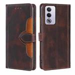 For OPPO A3 Pro 5G India Skin Feel Magnetic Buckle Leather Phone Case(Brown)