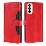 For OPPO Reno12 5G Global Skin Feel Magnetic Buckle Leather Phone Case(Red)