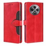 For OPPO Reno12 F 5G Skin Feel Magnetic Buckle Leather Phone Case(Red)