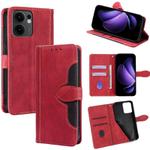 For OPPO Reno13 F 5G / 4G Skin Feel Magnetic Buckle Leather Phone Case(Red)