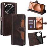 For OPPO Find X8 Ultra 5G Skin Feel Magnetic Buckle Leather Phone Case(Brown)