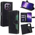 For OPPO A5 5G 2025 Global Skin Feel Magnetic Buckle Leather Phone Case(Black)