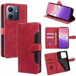 For OPPO A5x 5G Global Skin Feel Magnetic Buckle Leather Phone Case(Red)