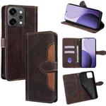 For OPPO Reno14 Pro 5G Global Skin Feel Magnetic Buckle Leather Phone Case(Brown)