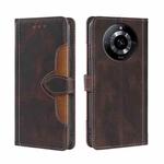 For Realme 11 5G Skin Feel Magnetic Buckle Leather Phone Case(Brown)