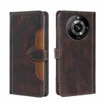 For Realme 11 Pro / 11 Pro+ 5G Skin Feel Magnetic Buckle Leather Phone Case(Brown)