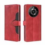 For Realme 11 Pro / 11 Pro+ 5G Skin Feel Magnetic Buckle Leather Phone Case(Red)