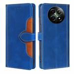 For Realme 12 5G Skin Feel Magnetic Buckle Leather Phone Case(Blue)