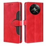 For Realme 12 5G Skin Feel Magnetic Buckle Leather Phone Case(Red)