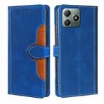 For Realme C61 4G Skin Feel Magnetic Buckle Leather Phone Case(Blue)