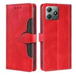 For Realme C61 4G Skin Feel Magnetic Buckle Leather Phone Case(Red)