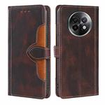 For Realme 13 Pro 5G Skin Feel Magnetic Buckle Leather Phone Case(Brown)