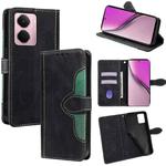 For Realme P3 Pro 5G Global Skin Feel Magnetic Buckle Leather Phone Case(Black)