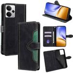 For Realme 14 5G Global Skin Feel Magnetic Buckle Leather Phone Case(Black)