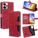 For Realme 14 5G Global Skin Feel Magnetic Buckle Leather Phone Case(Red)