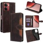 For Realme P3 Ultra 5G Skin Feel Magnetic Buckle Leather Phone Case(Brown)