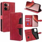 For Realme P3 Ultra 5G Skin Feel Magnetic Buckle Leather Phone Case(Red)