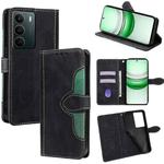 For Realme C71 4G Skin Feel Magnetic Buckle Leather Phone Case(Black)
