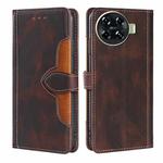 For Tecno Spark 20 Pro+ 4G Skin Feel Magnetic Buckle Leather Phone Case(Brown)