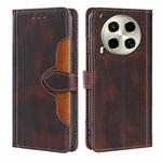 For Tecno Camon 30 Skin Feel Magnetic Buckle Leather Phone Case(Brown)