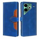 For Tecno Pova 6 Neo 4G Skin Feel Magnetic Buckle Leather Phone Case(Blue)