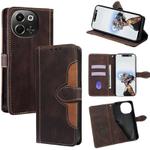 For Tecno Pova 6 Neo 5G Skin Feel Magnetic Buckle Leather Phone Case(Brown)