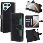 For Tecno Pova 7 Pro Skin Feel Magnetic Buckle Leather Phone Case(Black)