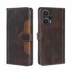 For Xiaomi Redmi Note 12 Turbo Skin Feel Magnetic Buckle Leather Phone Case(Brown)