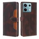 For Xiaomi Redmi Note 13 4G Skin Feel Magnetic Buckle Leather Phone Case(Brown)