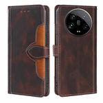 For Xiaomi 14 Ultra 5G Skin Feel Magnetic Buckle Leather Phone Case(Brown)