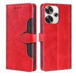 For Xiaomi Redmi Turbo 3 5G Skin Feel Magnetic Buckle Leather Phone Case(Red)
