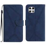 For T-Mobile REVVL 7 5G Stitching Embossed Leather Phone Case(Blue)