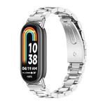 For Xiaomi Mi Band 8 Mijobs Three Bead Stainless Steel Watch Band(Silver)