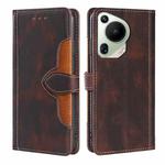 For Huawei Pura 70 Ultra 5G Skin Feel Magnetic Buckle Leather Phone Case(Brown)