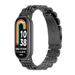 For Xiaomi Mi Band 8 Mijobs Seven Bead Stainless Steel Watch Band(Black)