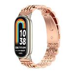 For Xiaomi Mi Band 8 / 9 / 9 NFC Mijobs Seven Bead Stainless Steel Watch Band(Rose Gold+Light Gold)