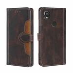 For Kyocera Digno SX3-KYG02 Skin Feel Magnetic Buckle Leather Phone Case(Brown)