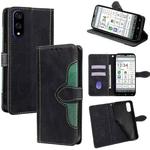 For Kyocera Basio Active3 Skin Feel Magnetic Buckle Leather Phone Case(Black)